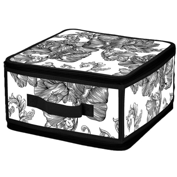 Фото - Короб для зберігання Idea Home DB-24 прям. з/кр з/блиск Anthracite Flowers
