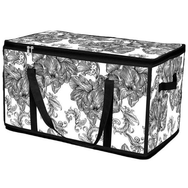 Фото - Короб для зберігання Idea Home DB-28 прям. з/кр з/блиск Anthracite Flowers
