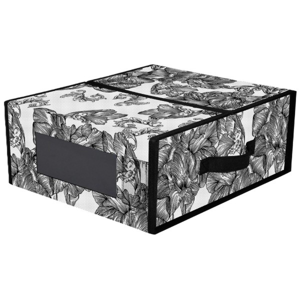 Фото - Корзина для хранения Idea Home BS-S01 ткан. с/кр Anthracite Flowers