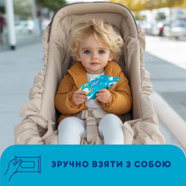 Фото - Серветки гігієнічні вологі Smile Baby екстракт алое New sticker 24 шт з клапаном 