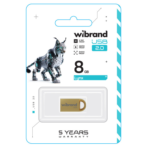 Фото - Флеш USB Wibrand USB 2.0 Lynx 8Gb Gold (WI2.0/LY8M2G)