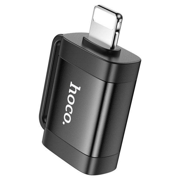 Фото - Перехідник HOCO UA31A iP male to USB female OTG adapter Black (6942007628082)
