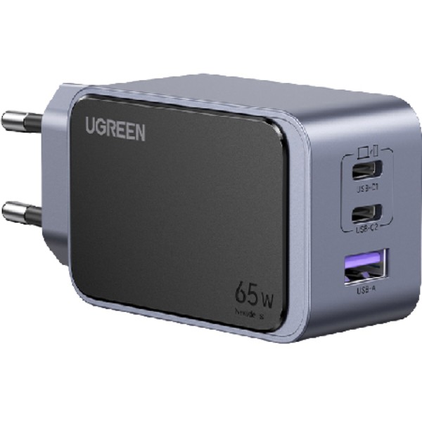 Фото - Сетевое зарядное устройство UGREEN X553 Nexode S USB-A+2xUSB-C 65W GaN Tech Fast Charger Space Gray (35042)