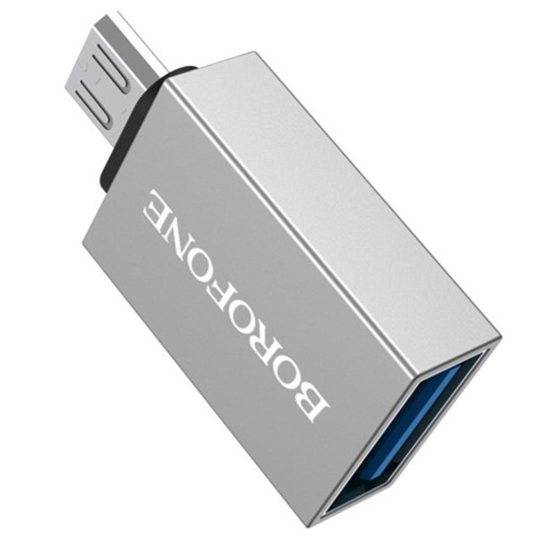 Фото - Перехідник BOROFONE BV2 adapter USB-A to Micro-USB, converter, OTG support, USB 3.0 (6957531090311)