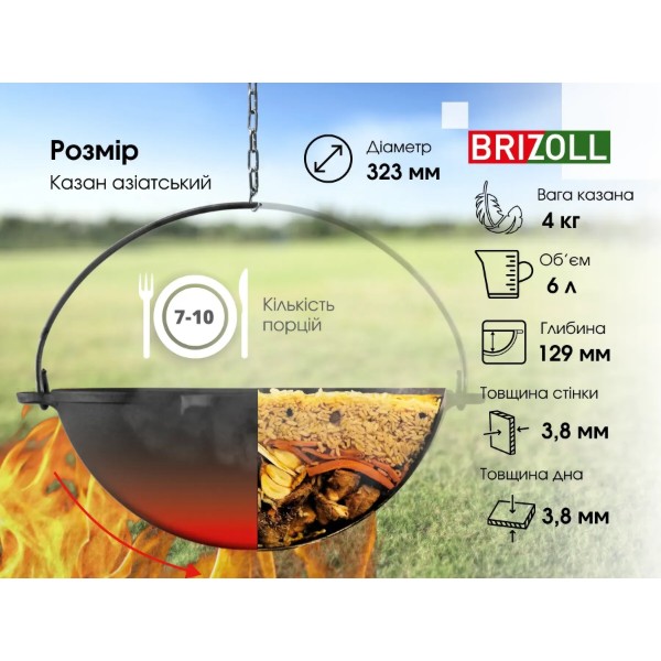 Фото - Котел Brizoll KA06 Азия 6 л, азиатский без крышки
