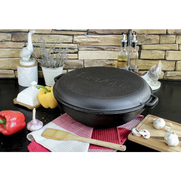 Фото - Казан Brizoll W36-2 WOK 8 л, з кришкою-сковородою