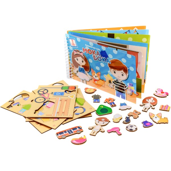 Фото - Настольная игра (3-4 года) PuzzleOk Деревянная игра с наклейками Домик для Мока Бока 6 ст., 103 дет. (Puz-88892)