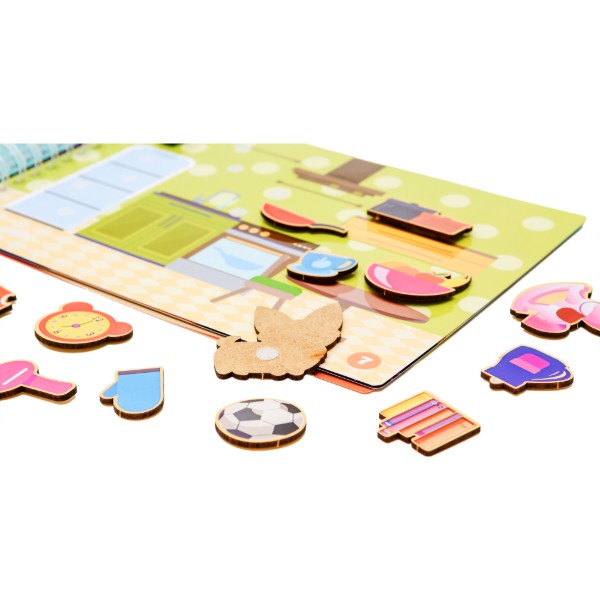 Фото - Настольная игра (3-4 года) PuzzleOk Деревянная игра с наклейками Домик для Мока Бока 6 ст., 103 дет. (Puz-88892)