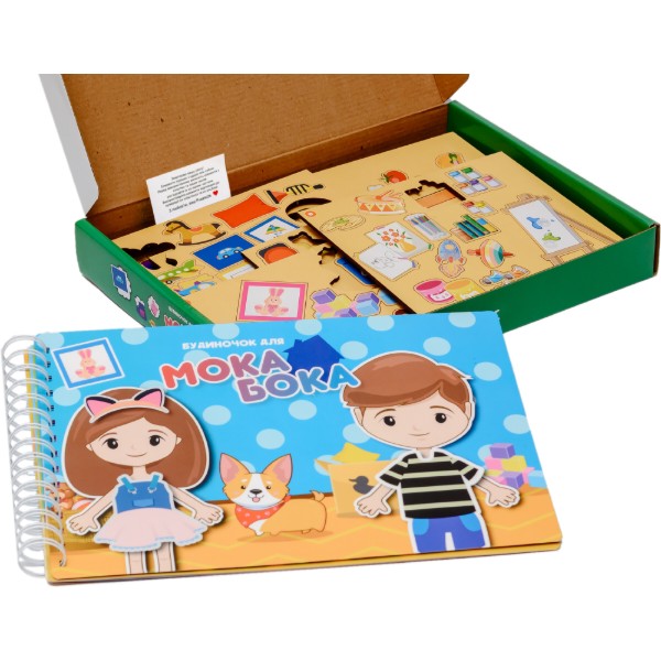Фото - Настольная игра (3-4 года) PuzzleOk Деревянная игра с наклейками Домик для Мока Бока 6 ст., 103 дет. (Puz-88892)