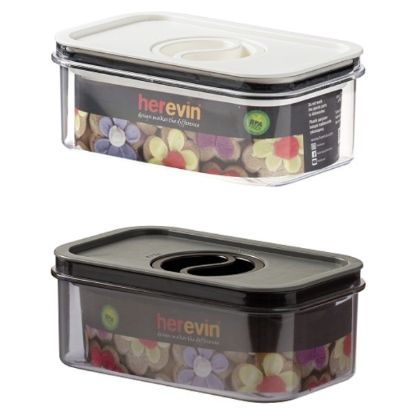 Фото - Ємність для зберігання Herevin Canister-Vacuum Lid-White-Black 0.6 л (161174-000)