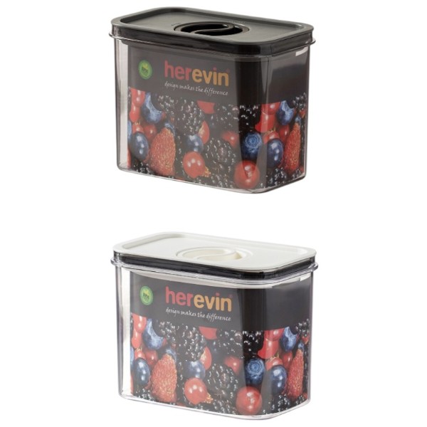 Фото - Емкость для хранения Herevin Canister-Vacuum Lid-White-Black 1.2 л (161179-000)