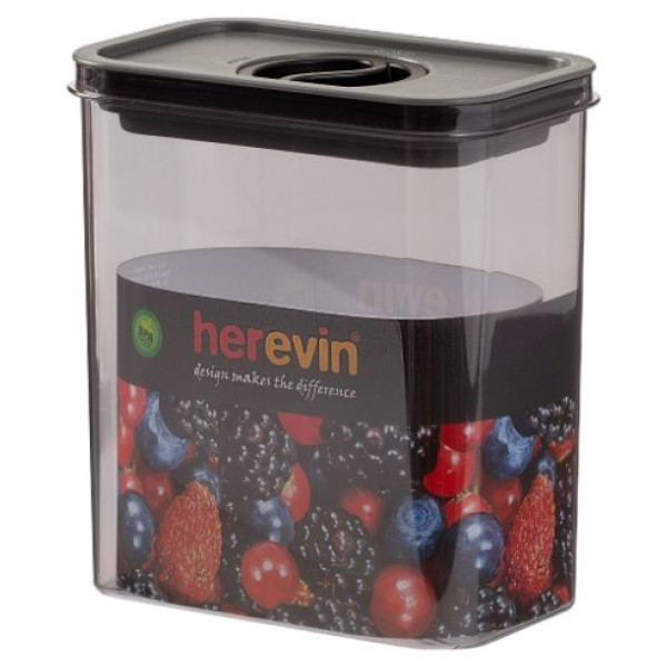 Фото - Ємність для зберігання Herevin Canister-Vacuum Lid-White-Black 1.8 л (161184-000)