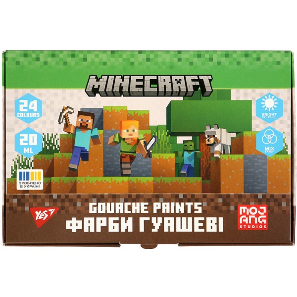 Фото - Фарби YES Minecraft 24 кол. по 20 мл (230409) Фото - Фарби YES Minecraft 24 кол. по 20 мл (230409)