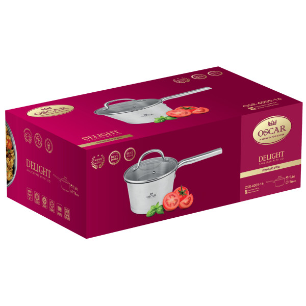 Фото - Ківш OSCAR Delight 16 см (1.6 л) з кришкою (OSR-4005-16)