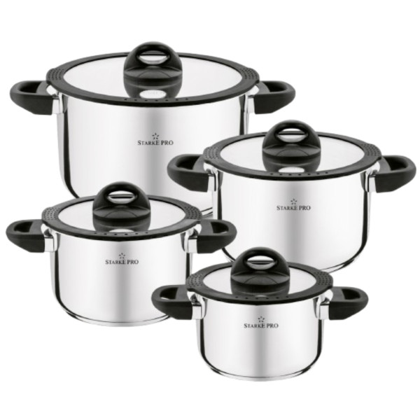Фото - Набір посуду Starke Pro 8 пр. SANTE (LK240506/LKA194HMYIO-8PCSBLACK)