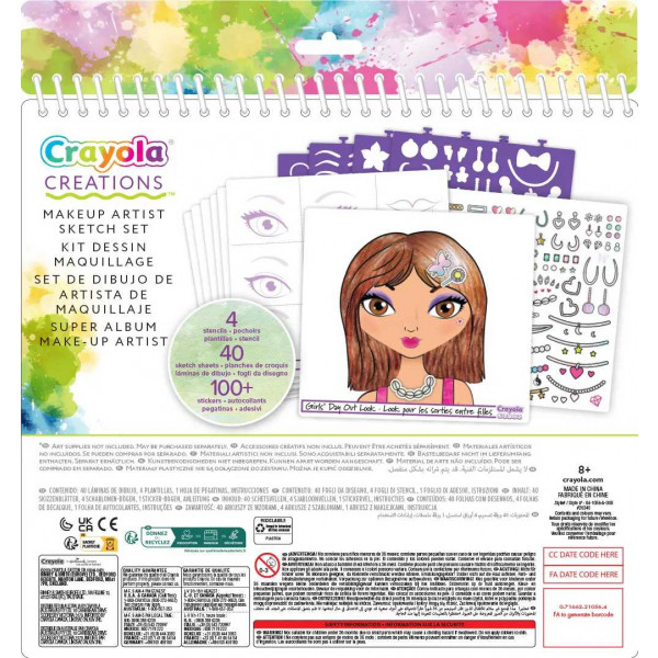 Фото - Набор для творчества микс Crayola ''Юный визажист'' большой, с наклейками и трафаретами, 40 стр. (04-1056)