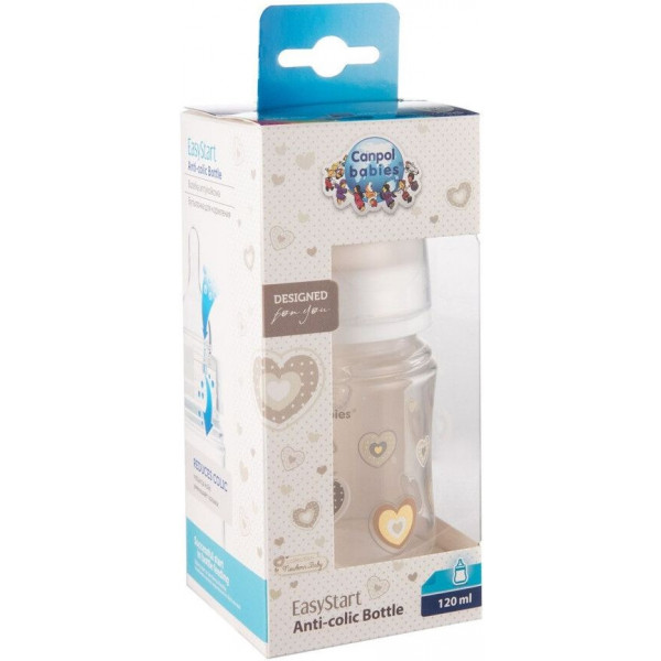 Фото - Пляшка для годування Canpol babies Антиколікова з широким горлом Easy Start Newborn Baby блакитна зірка, 120 мл. (35/216_bei)