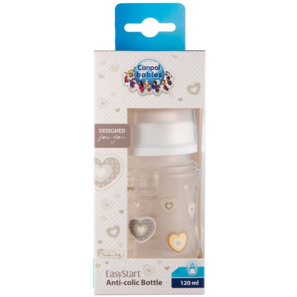 Фото - Пляшка для годування Canpol babies Антиколікова з широким горлом Easy Start Newborn Baby блакитна зірка, 120 мл. (35/216_bei)