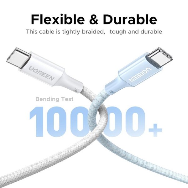 Фото - Кабель UGREEN L502 USB-C to USB-C PD 100W 5A 2m White (35221)