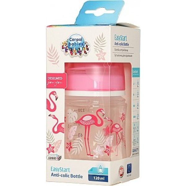 Фото - Пляшка для годування Canpol babies антиколікова з широким горлом PP Easy Start - Jungle коралова, 120 мл. (35/226_cor)