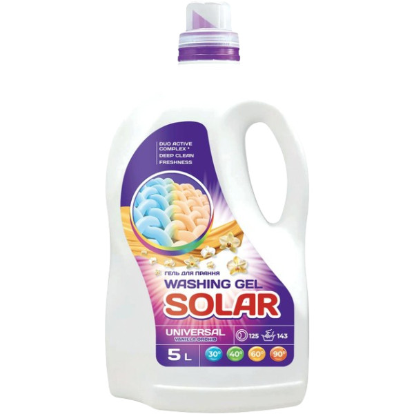 Фото - Гель для прання Solar Universal Vanilla Orchid ТМ "Solar" 5л (4820269930322)