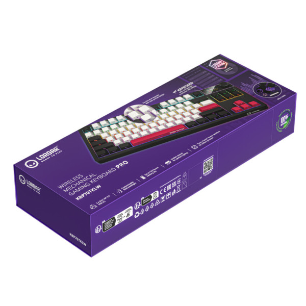 Фото - Клавиатура беспроводная игровая Lorgar KBP70TKLW Wireless TKL Mechanical Pro Black-Red (LRG-KBP70TKLW-BK-US)
