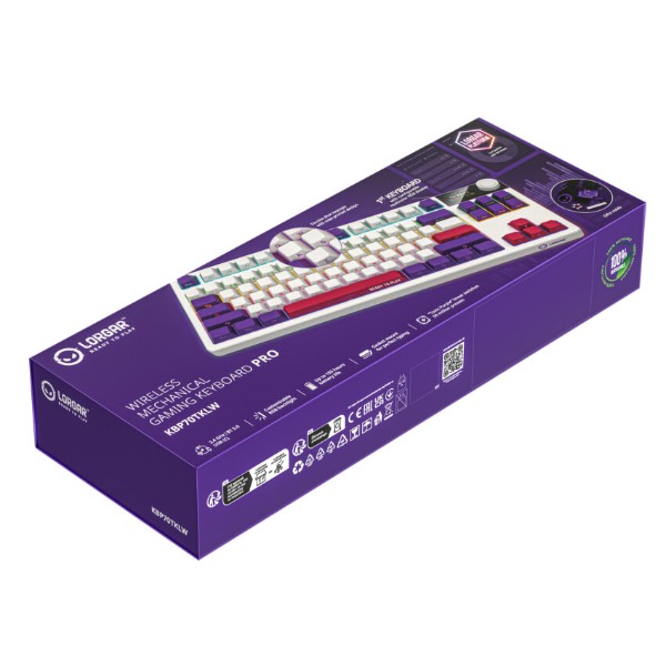 Фото - Клавиатура беспроводная игровая Lorgar KBP70TKLW Wireless TKL Mechanical Pro White (LRG-KBP70TKLW-WH-US)