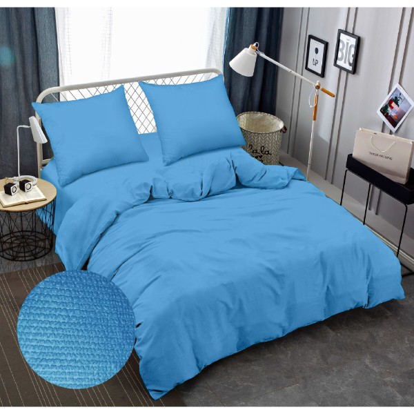 Фото - Комплект постельного белья Zastelli 16-4134 Bonnie Blue жатка 175х210 Голубой (22225)