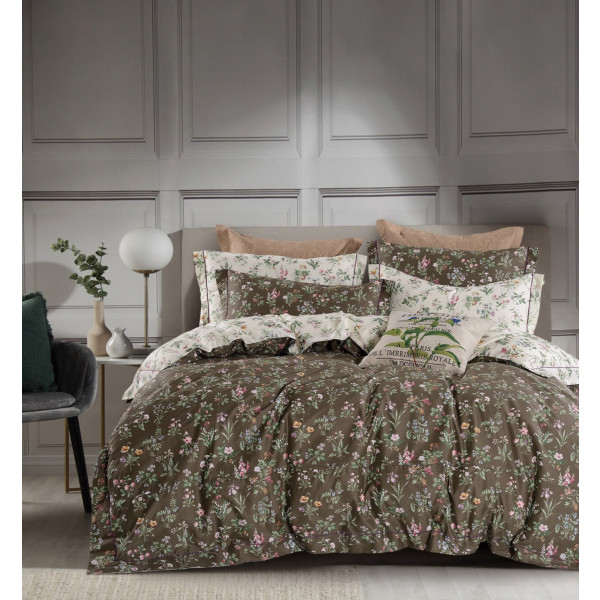 Фото - Комплект постільної білизни Word of Dream 1984-1 Преміум сатин 150х215 Коричневий (17959)