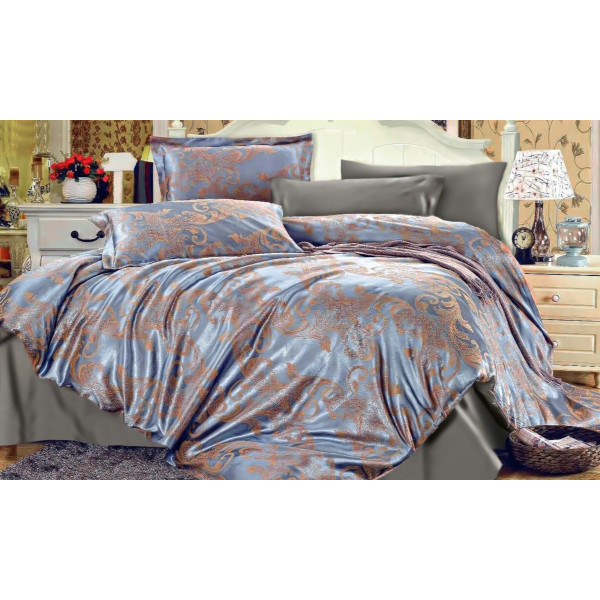 Фото - Комплект постільної білизни Word of Dream JQ16/Gray Tradewinds жаккард сатин 200х220 см синій