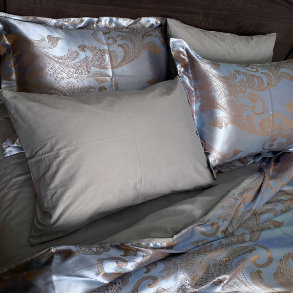 Фото - Комплект постільної білизни Word of Dream JQ16/Gray Tradewinds жаккард сатин 200х220 см синій