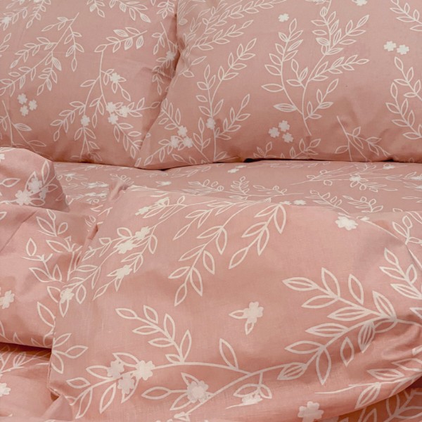 Фото - Комплект постельного белья Zastelli Белые цветы 09-42/20-1718 Pink 175х210 Персиковый (21413)