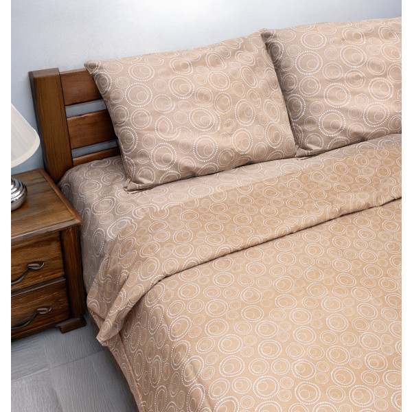Фото - Комплект постільної білизни Zastelli BUBBLE BEIGE бязь 200х220 см коричневий (16285)