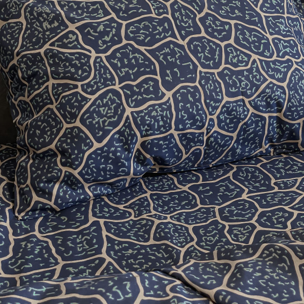 Фото - Комплект постільної білизни Zastelli Соти 09-50/30-0754 бязь 200х220 см синій (21251)