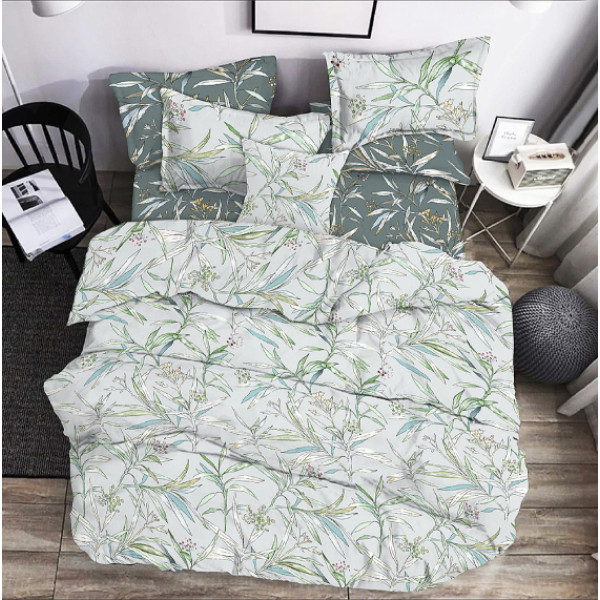 Фото - Комплект постільної білизни Zastelli Олива бязь 200х220 см зелений (19360)