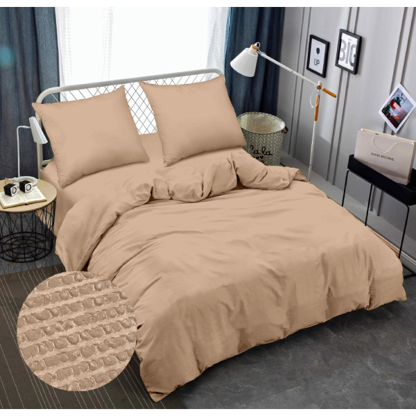 Фото - Комплект постельного белья Zastelli Taffy Beige жатка 200х220 см бежевый (21271) Фото - Комплект постельного белья Zastelli Taffy Beige жатка 200х220 см бежевый (21271)