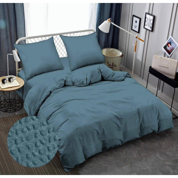 Фото - Комплект постельного белья Zastelli Brittany Blue жатка 200х220 см синий (21272)