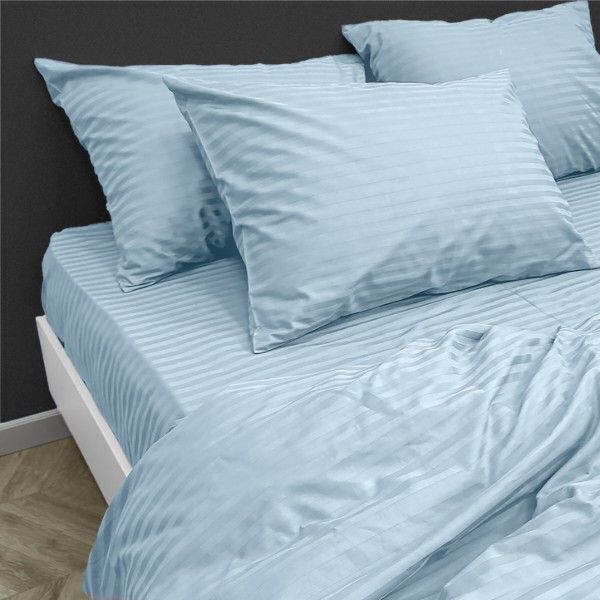 Фото - Комплект постельного белья Zastelli Blue Stripe сатин Поликотон 200х220 см голубой (21706)