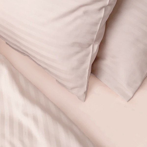 Фото - Комплект постільної білизни Zastelli Ivory Stripes/Pearled Ivor Stripe сатин 200х220 см айворі (21859)