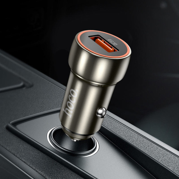 Фото - Автомобільний зарядний пристрій HOCO Z46 QC3.0 18W Metal Gray (6931474770271)