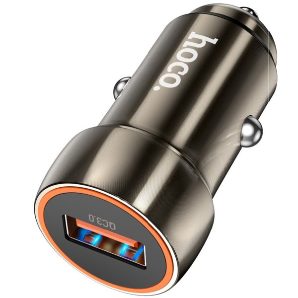 Фото - Автомобільний зарядний пристрій HOCO Z46 QC3.0 18W Metal Gray (6931474770271)