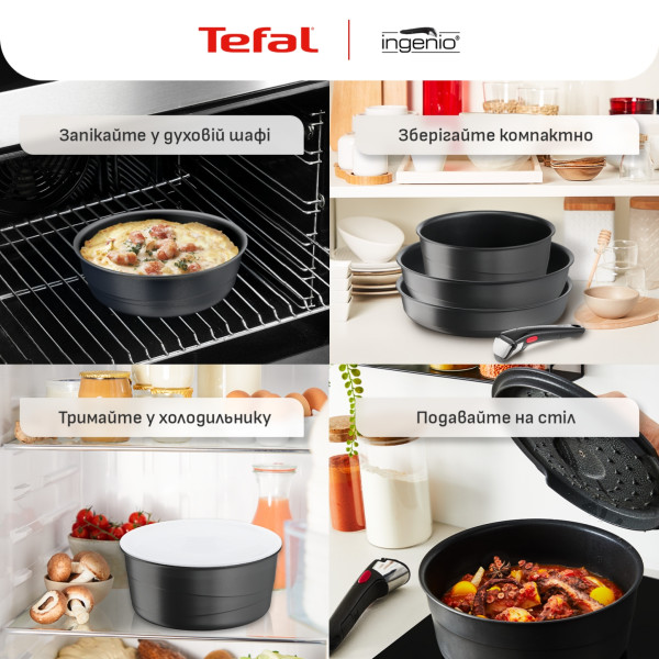 Фото - Набор посуды со съемной ручкой Tefal L867S604 Ingenio Inspiration 6 пр.