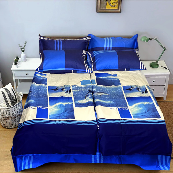 Фото - Комплект постільної білизни Word of Dream H837 Сатин 2х150х215 Синій (06017)