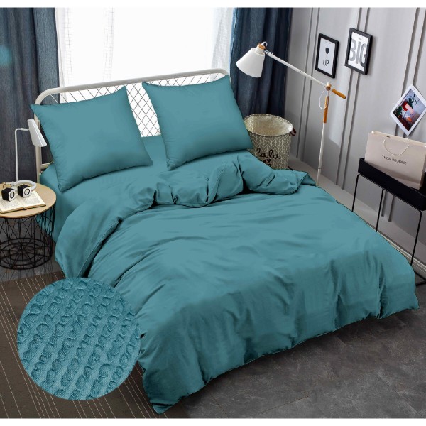 Фото - Комплект постільної білизни Zastelli 17-4412 Smoke Blu жатка 175х210 Синій (22027)
