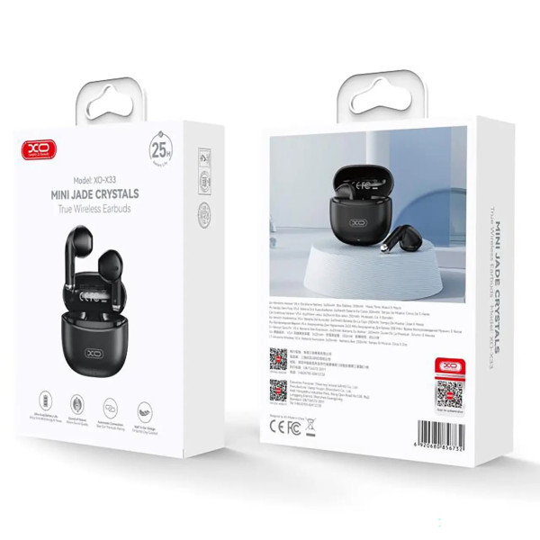 Фото - Навушники вкладиші бездротові TWS XO X33.black