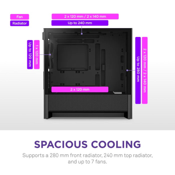 Фото - Корпус NZXT H3 Flow micro-ATX Mid-tower Case - All Black (CC-H31FB-01)