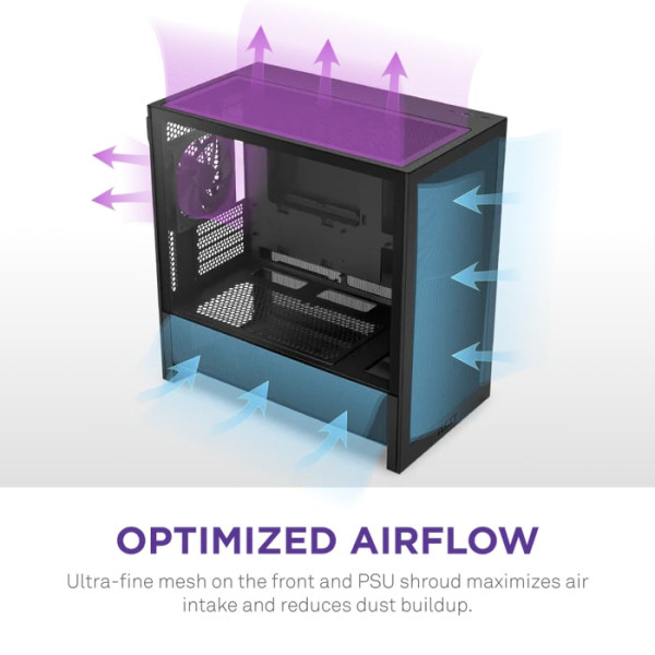 Фото - Корпус NZXT H3 Flow micro-ATX Mid-tower Case - All Black (CC-H31FB-01)