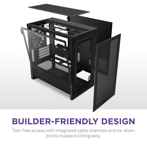 Фото - Корпус NZXT H3 Flow micro-ATX Mid-tower Case - All Black (CC-H31FB-01)