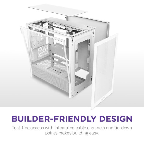 Фото - Корпус NZXT H3 Flow micro-ATX Mid-tower Case - All White (CC-H31FW-01)