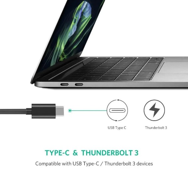 Фото - Переходник UGREEN US236 USB-C 3.1 GEN1 Male to Gigabit Ethernet Black (50307)